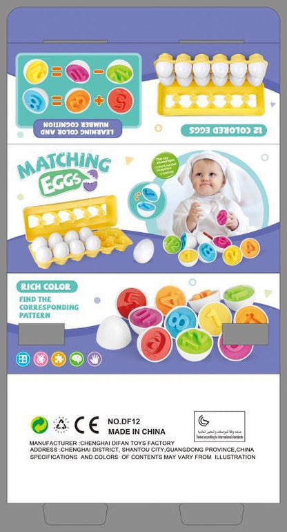 Shape Matching Egg Toy Set – Montessori Educational Puzzle for Kids and Toddlers