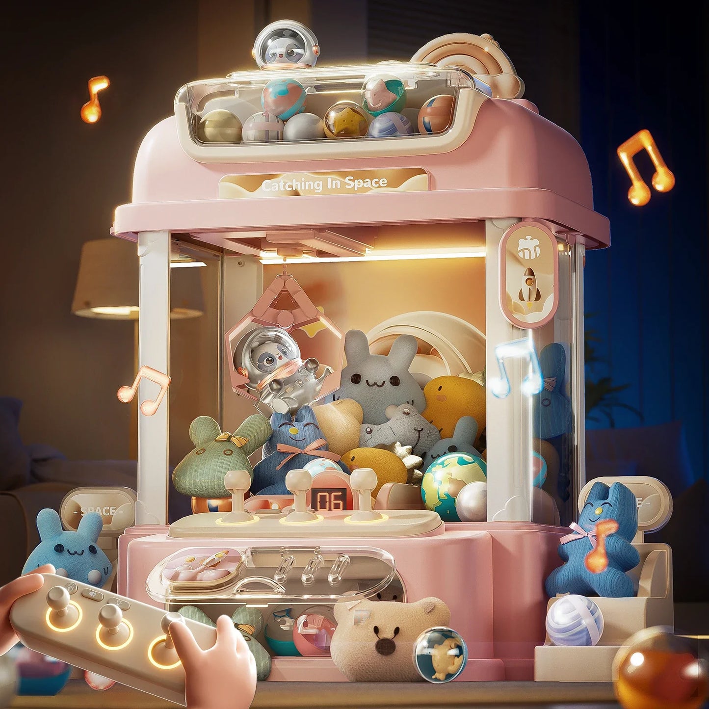 Space-Themed Claw Machine Toy